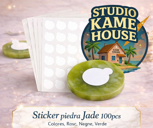 ✨ Sticker Piedra Jade – 300 piezas (12 paquetes) ✨