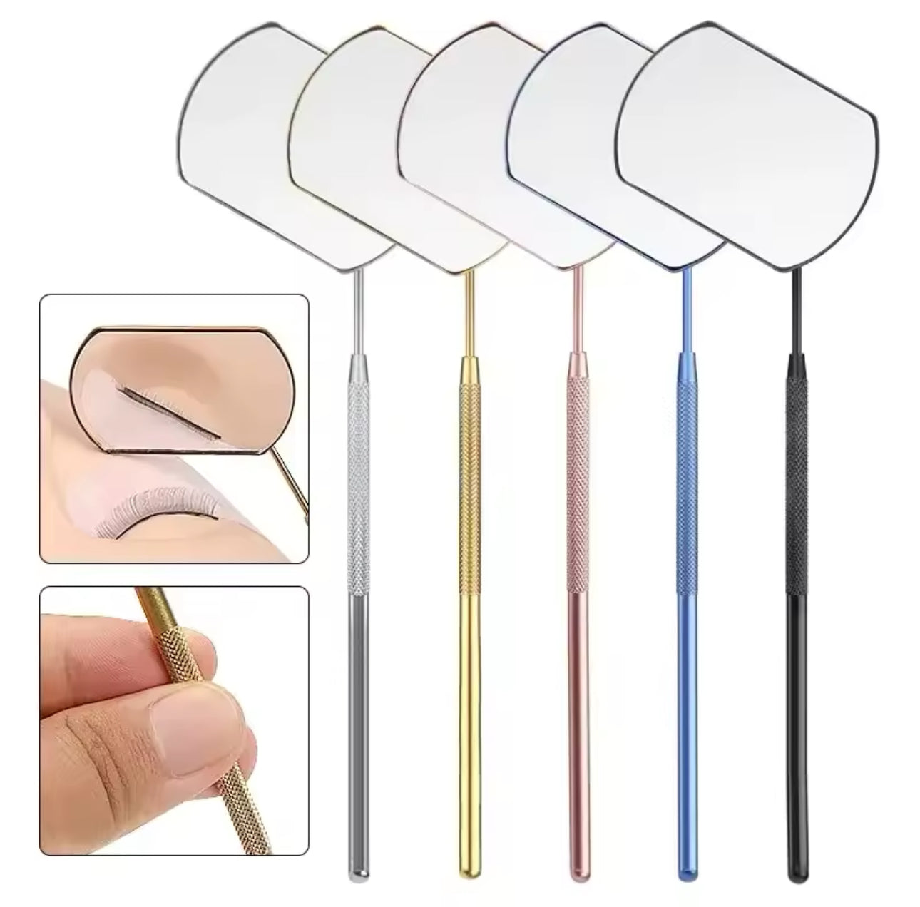 Espejo para pestañas de acero inoxidable