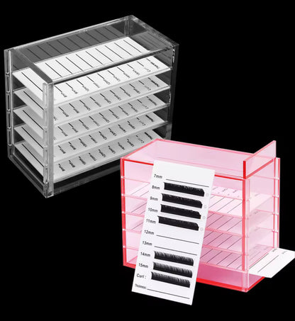 Organizador Acrílico para Pestañas – Docena (12 pzs)